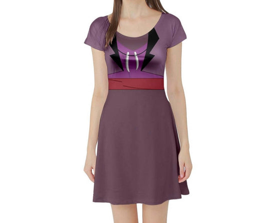 Dr. Facilier Shadow Man Princess and the Frog Inspired Short Sleeve Skater Dress