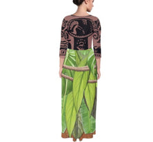 Maui Moana Inspired Quarter Sleeve Maxi Dress