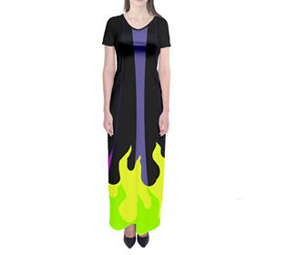 Maleficent Sleeping Beauty Inspired Short Sleeve Maxi Dress