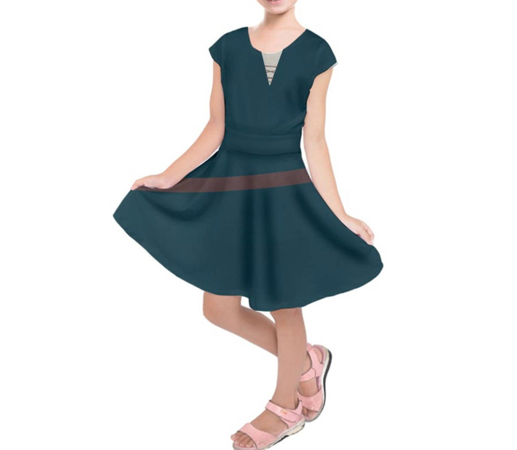 Kid's Merida Brave Inspired Short Sleeve Dress