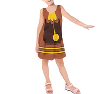 Kid&#39;s Cogsworth Beauty and the Beast Inspired Sleeveless Dress