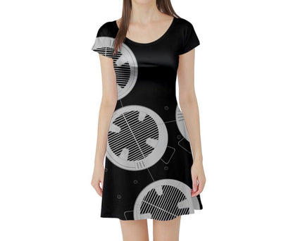 BB-9E Star Wars Inspired Short Sleeve Skater Dress