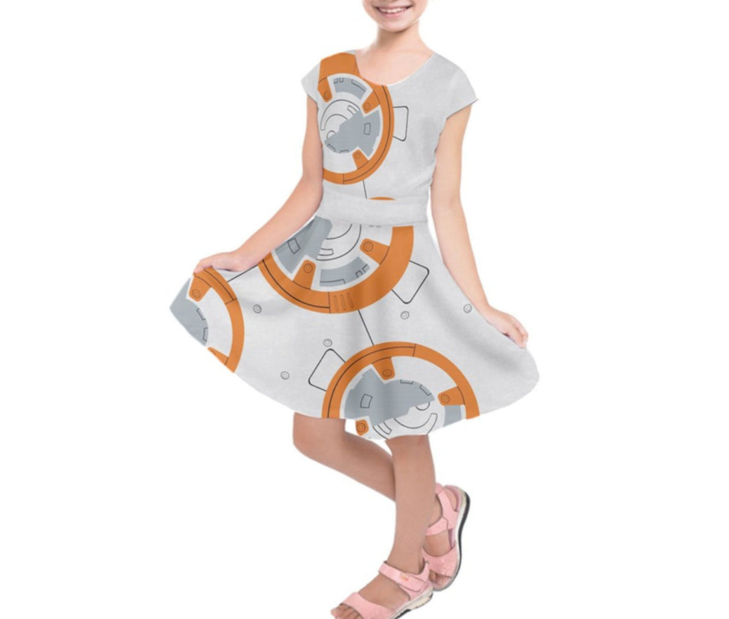 Kid's BB-8 Star Wars Inspired Short Sleeve Dress