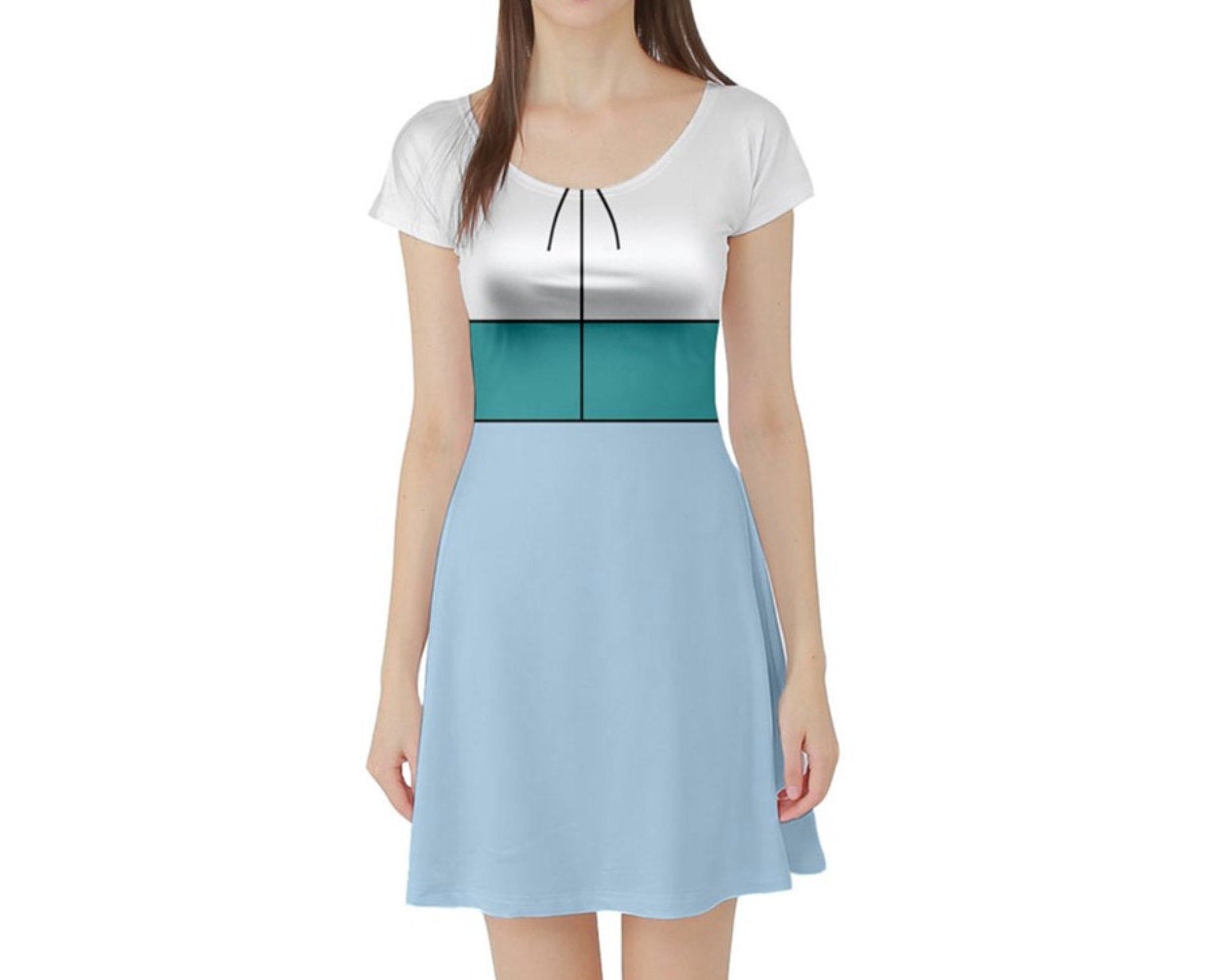 Thumbelina Inspired Short Sleeve Skater Dress