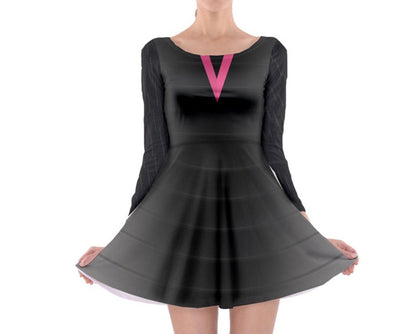Edna Mode The Incredibles Inspired Long Sleeve Skater Dress