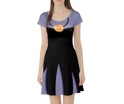 Ursula The Little Mermaid Inspired Short Sleeve Skater Dress