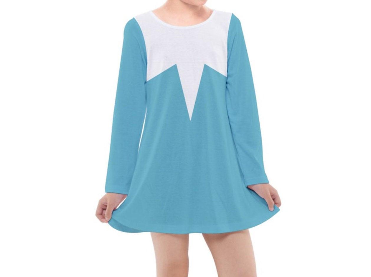 Kid's Frozone The Incredibles Inspired Long Sleeve Dress