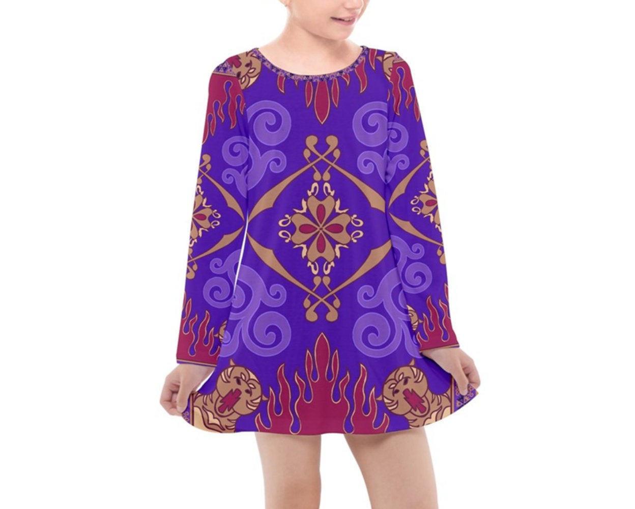 Kid&#39;s Magic Carpet Aladdin Inspired Long Sleeve Dress
