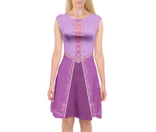 Rapunzel Tangled Inspired Cap Sleeve Midi Dress