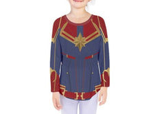 Kid&#39;s Captain Marvel Inspired Long Sleeve Shirt