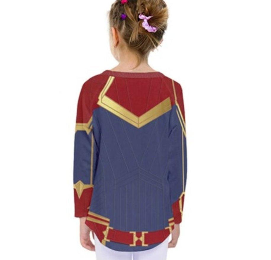 Kid's Captain Marvel Inspired Long Sleeve Shirt