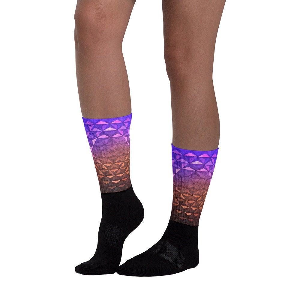 Nighttime Spaceship Earth Epcot Inspired Socks
