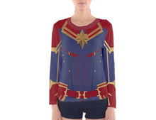 Women&#39;s Captain Marvel Inspired Long Sleeve Shirt
