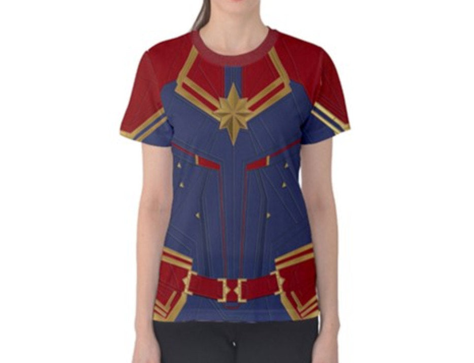 Women's Captain Marvel Inspired ATHLETIC Shirt