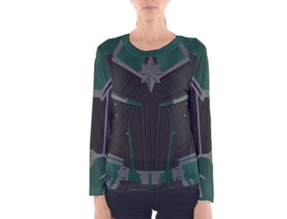 Women's Captain Marvel Starforce Inspired Long Sleeve Shirt