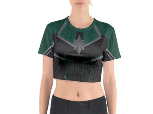 Captain Marvel Starforce Inspired Crop Top