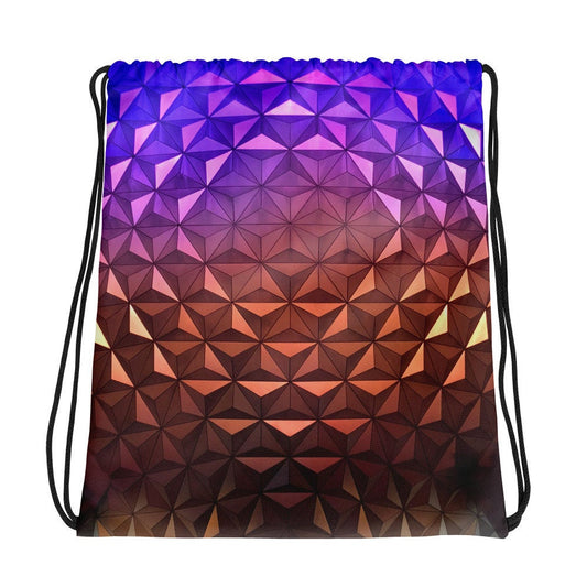 Nighttime Spaceship Earth Epcot Inspired Drawstring Backpack