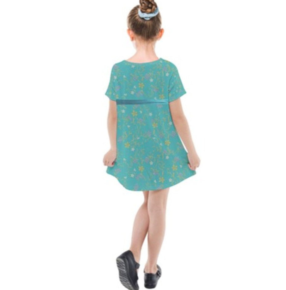 Kid&#39;s Giselle Enchanted Inspired Short Sleeve Dress