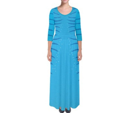 Na'vi Avatar Inspired Quarter Sleeve Maxi Dress