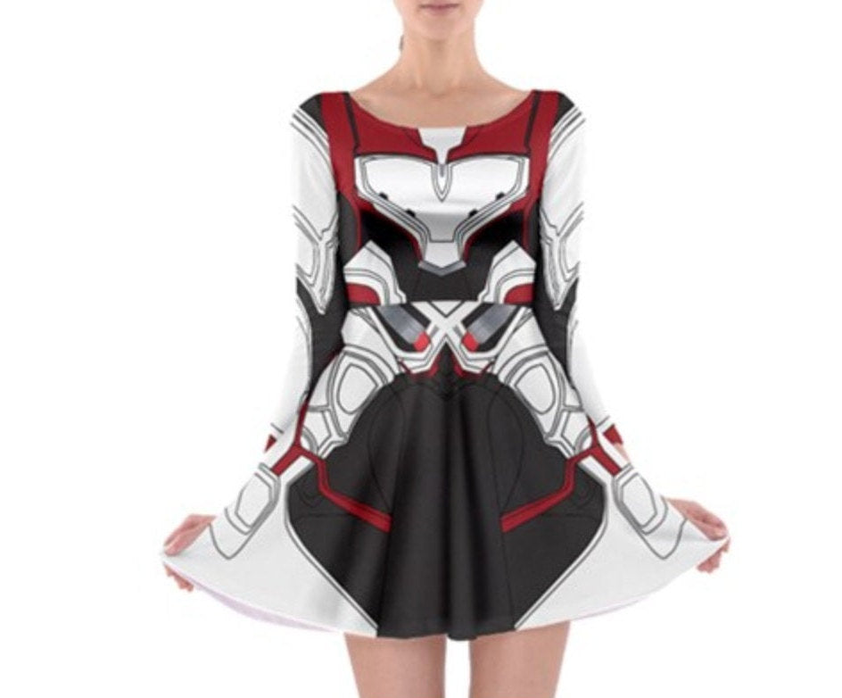 The Avengers Endgame Inspired Long Sleeve Skater Dress