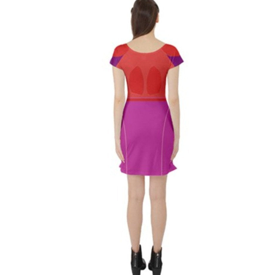 Honey Lemon Big Hero 6 Inspired Short Sleeve Skater Dress