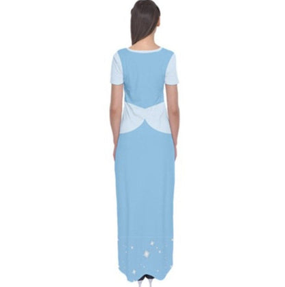 Cinderella Inspired Short Sleeve Maxi Dress