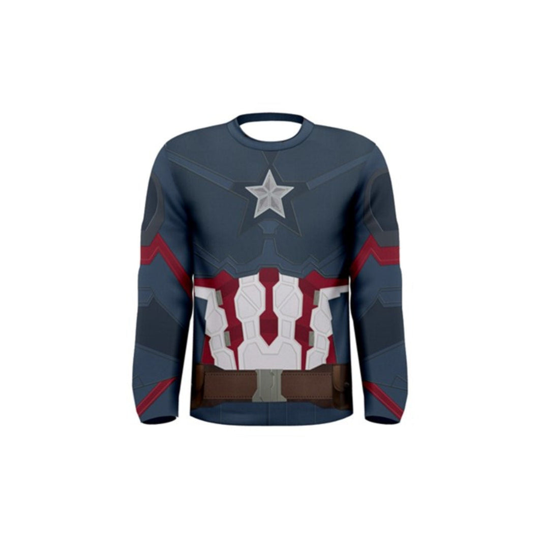 Men's Captain America Inspired Long Sleeve Shirt