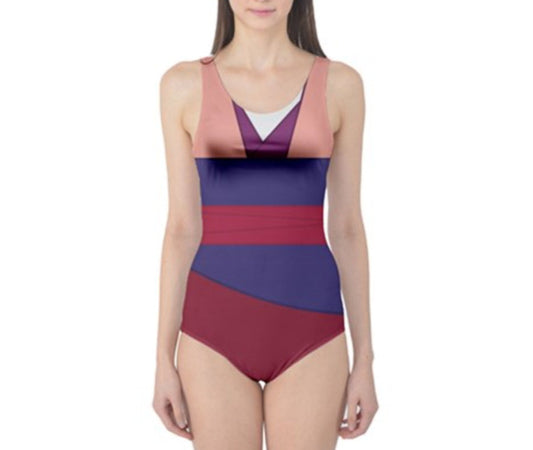 Pink Mulan Inspired One Piece Swimsuit