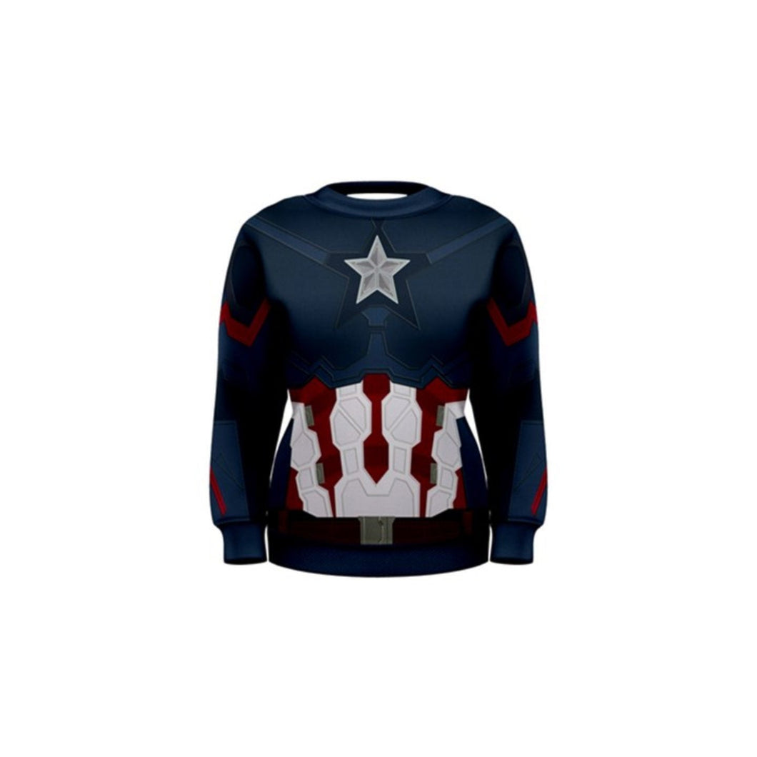 Women's Captain America Inspired Crewneck Sweatshirt