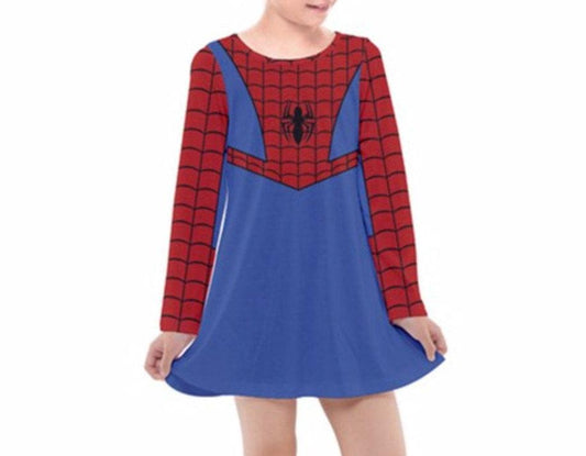 Spider-Man Inspired Long Sleeve Dress