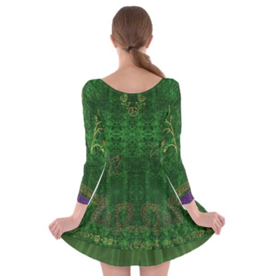 Winifred Sanderson Hocus Pocus Inspired Long Sleeve Skater Dress