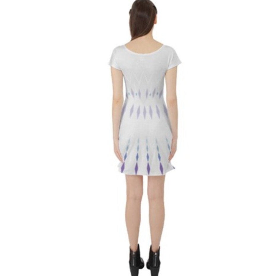 Elsa Elements Frozen 2 Inspired Short Sleeve Skater Dress