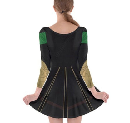 Loki The Avengers Inspired Long Sleeve Skater Dress