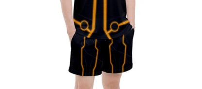Men&#39;s Orange Tron Inspired Athletic Shorts
