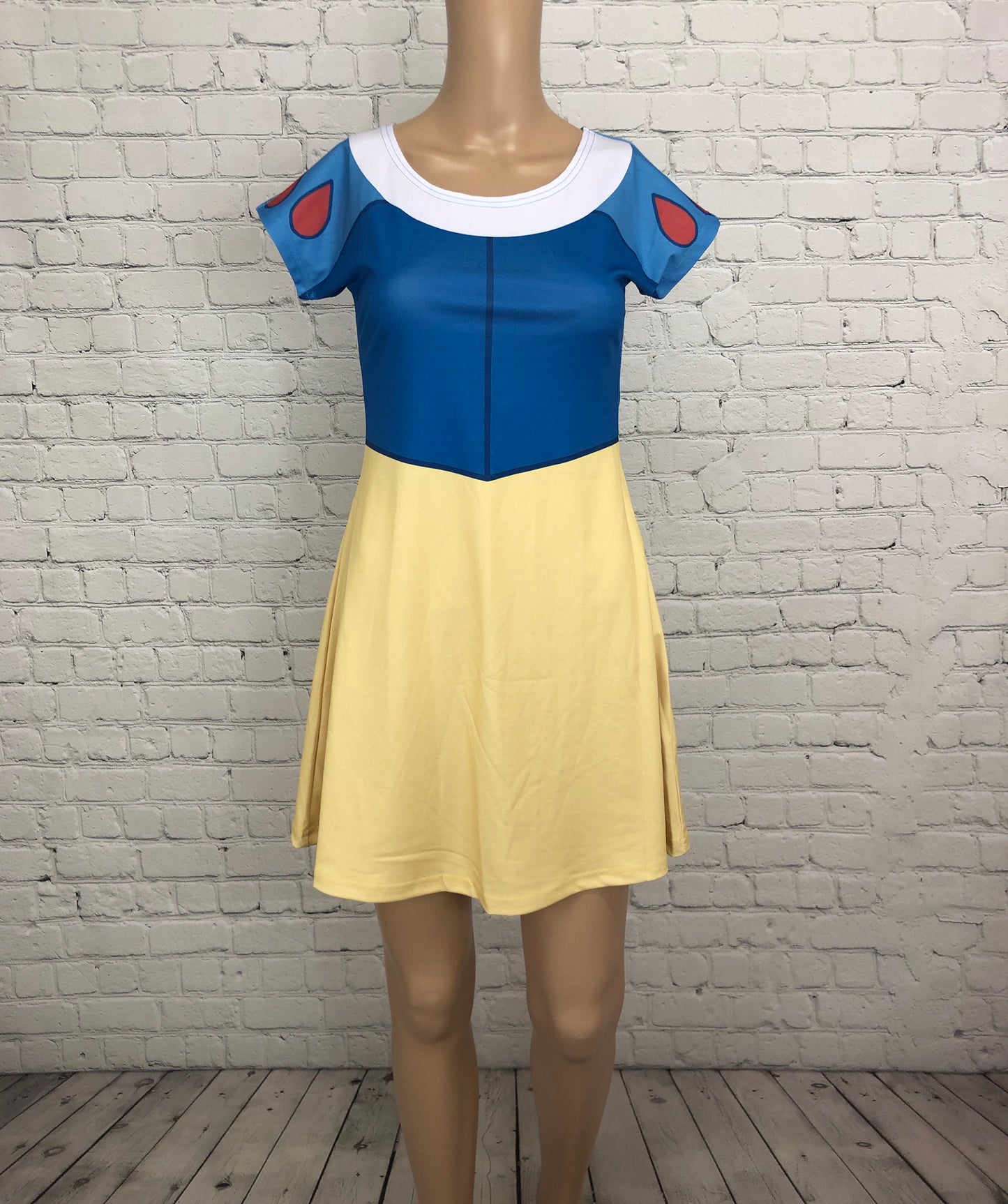 Snow White Inspired Short Sleeve Skater Dress