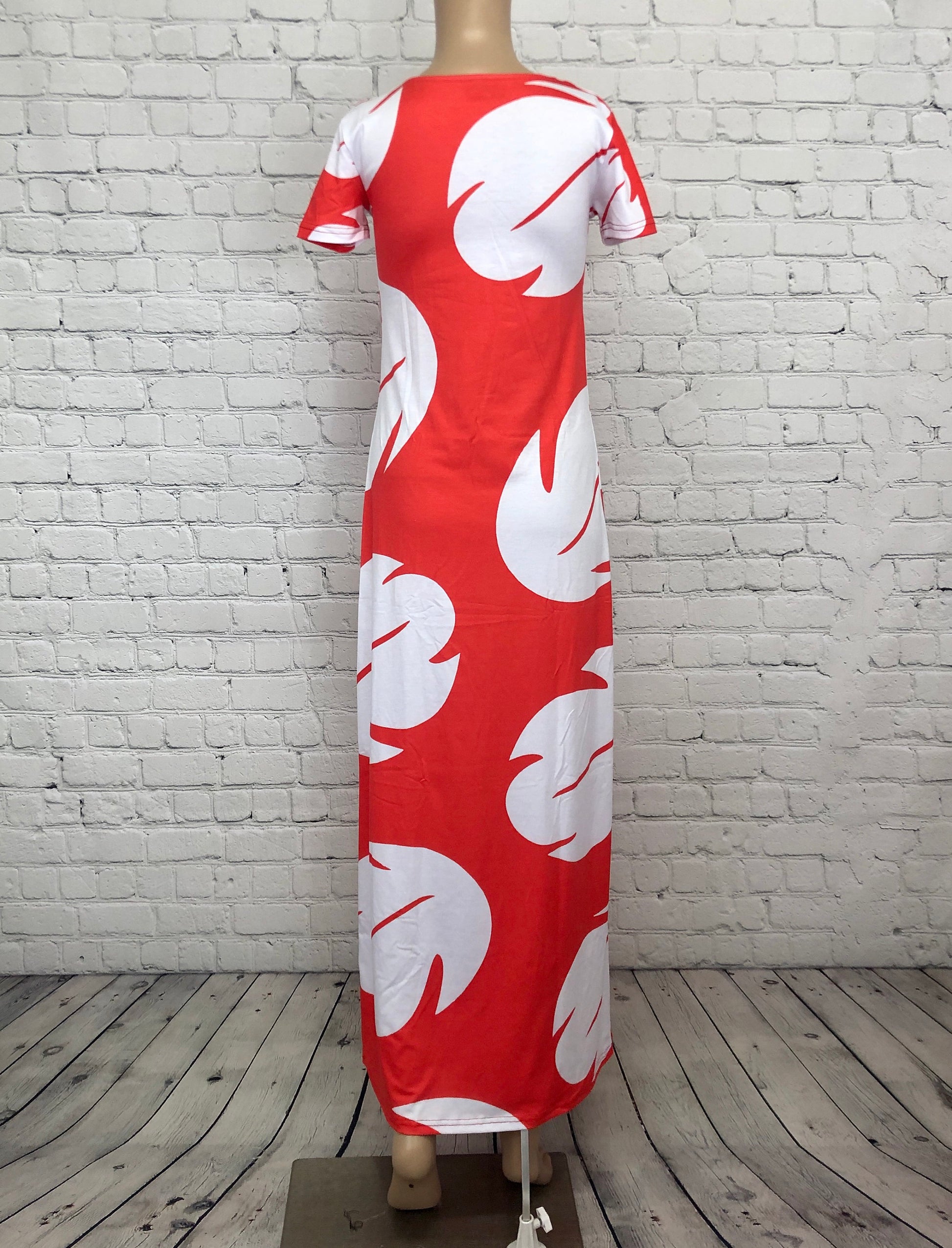 Lilo Lilo and Stitch Inspired Short Sleeve Maxi Dress