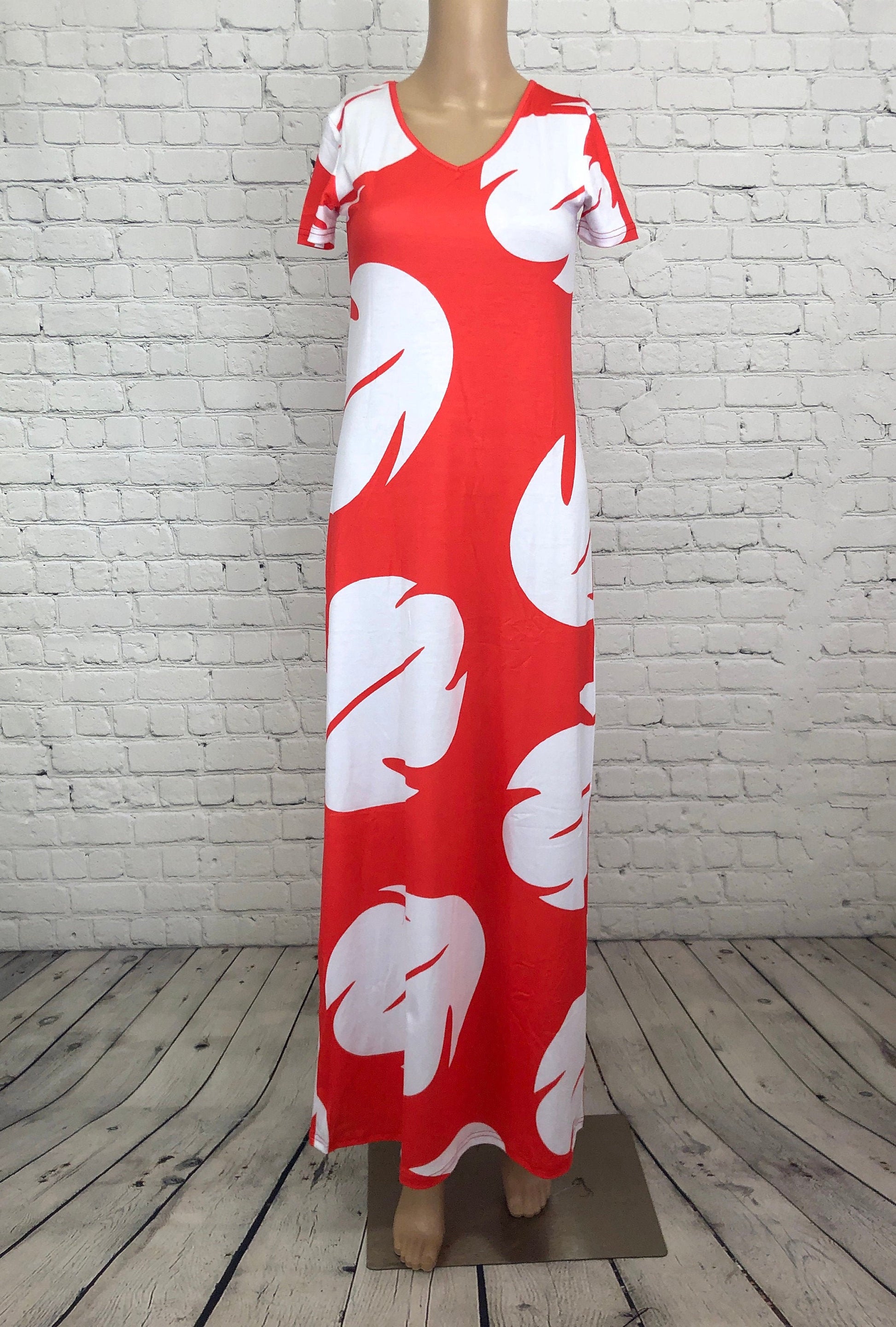 Lilo Lilo and Stitch Inspired Short Sleeve Maxi Dress