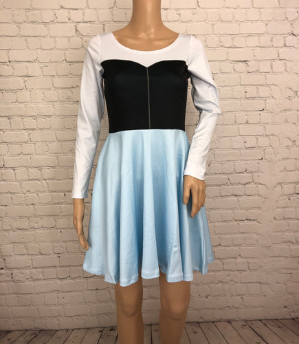 Ariel Little Mermaid Inspired Long Sleeve Skater Dress