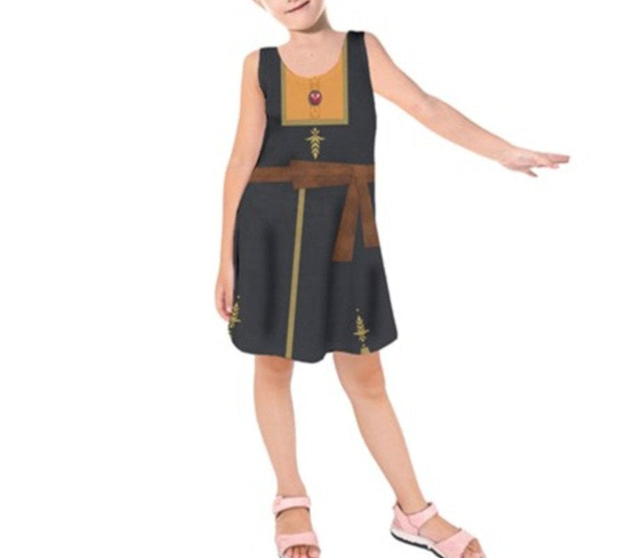Kid's Anna Frozen 2 Inspired Sleeveless Dress