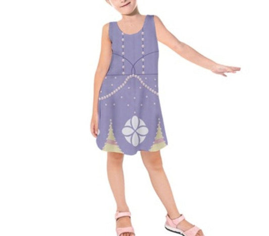 Kid&#39;s Sofia the First Inspired Sleeveless Dress