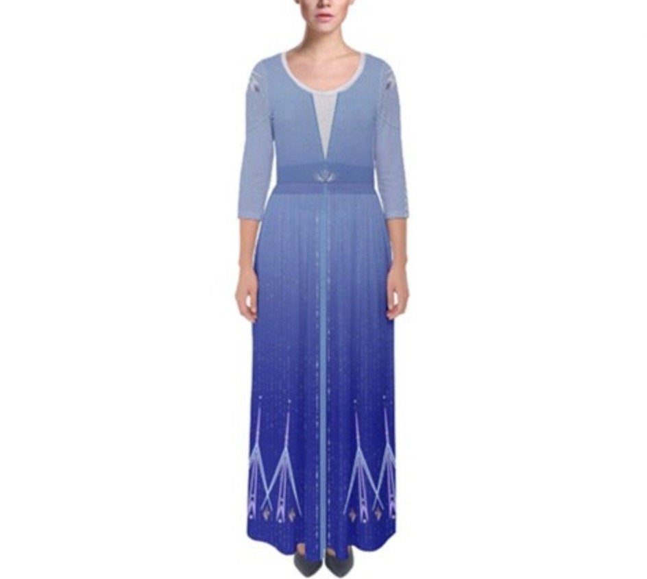 Simply Cute - Princess Elsa inspired gown from 'Simply cute' is a perfect  costume for the Elsa theme party. The gown has boat-shaped neckline edged  with the delicate lace. The skirt is
