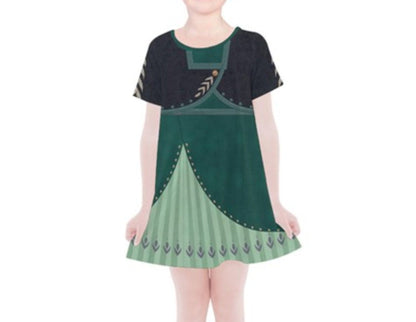 Kid&#39;s Queen Anna Frozen 2 Inspired Short Sleeve Dress
