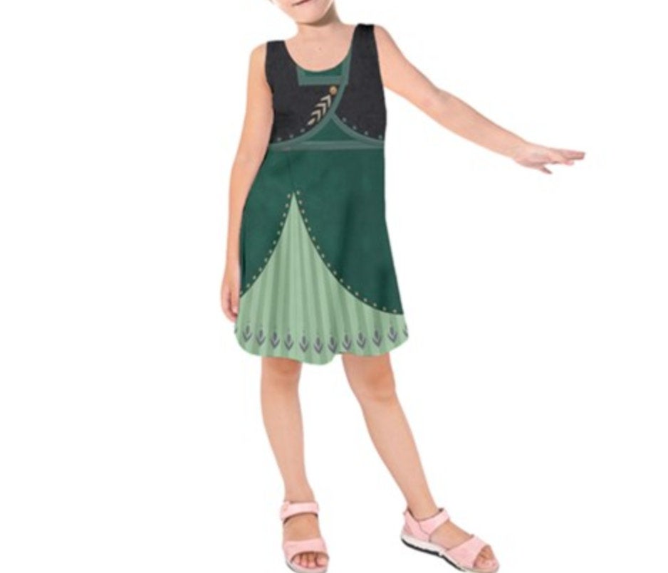 Kid's Queen Anna Frozen 2 Inspired Sleeveless Dress
