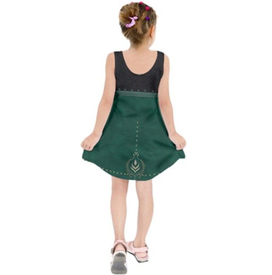 Kid's Queen Anna Frozen 2 Inspired Sleeveless Dress