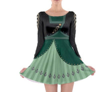 Queen Anna Frozen 2 Inspired Long Sleeve Skater Dress