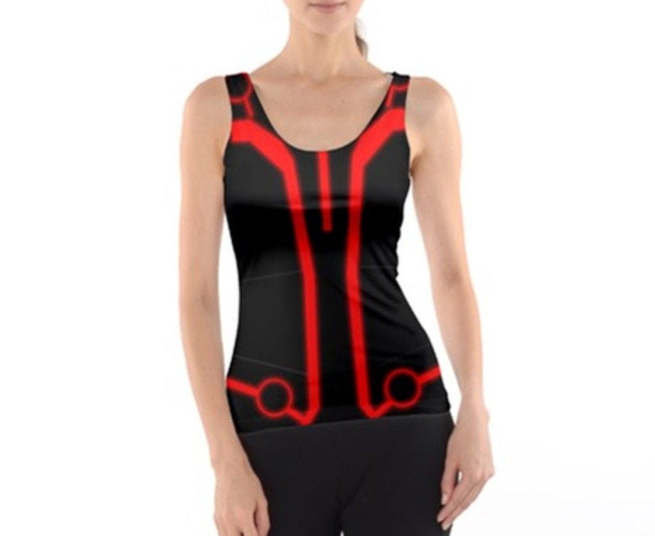 Women's Red Tron Inspired Tank Top