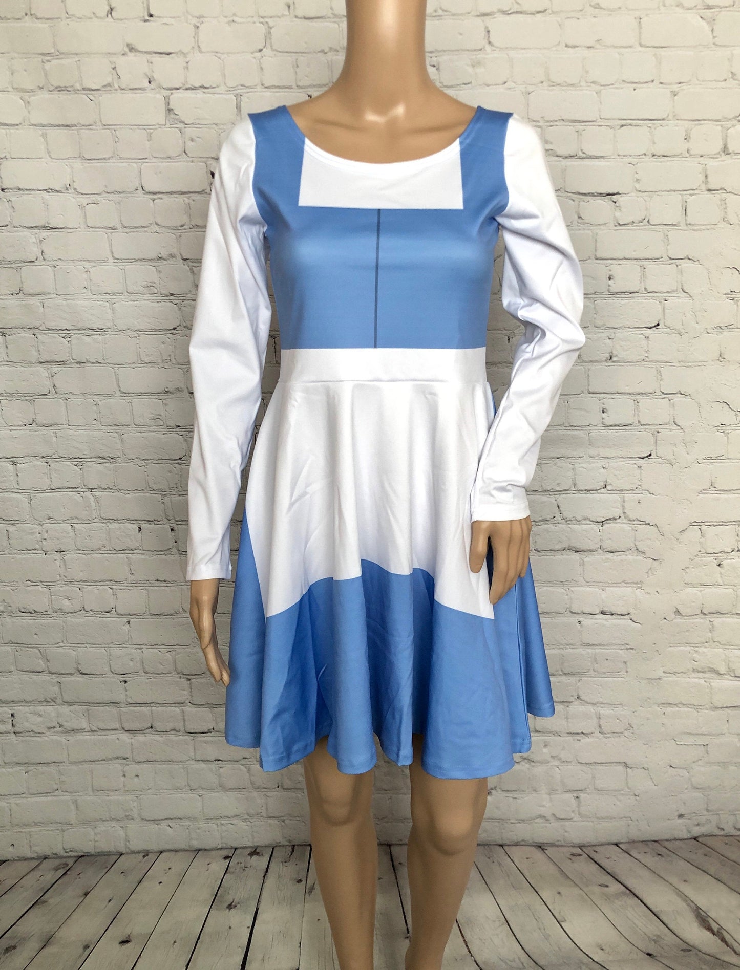 Town Belle Beauty and the Beast Inspired Long Sleeve Skater Dress