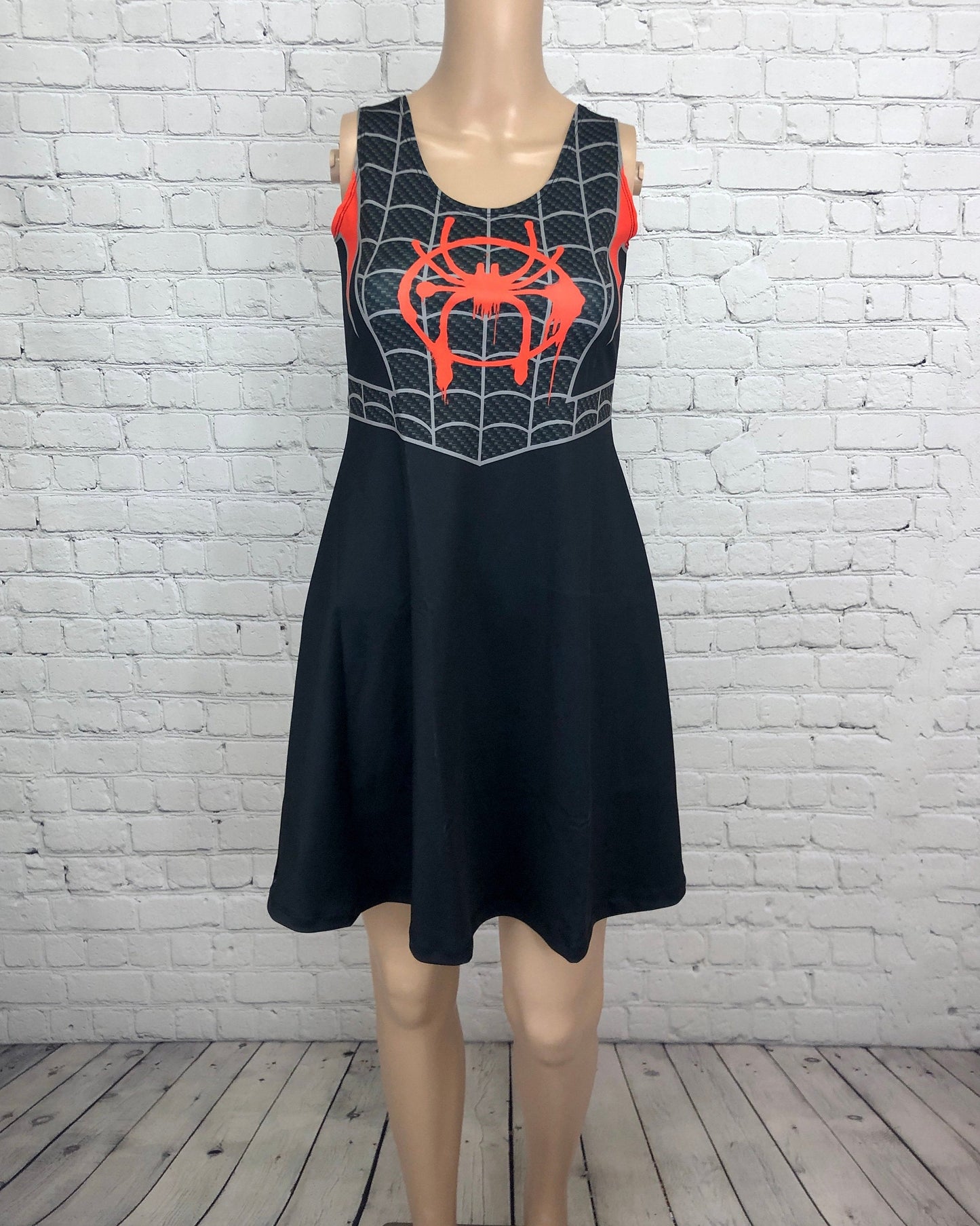 Miles Morales Into the Spider-Verse Inspired Sleeveless Dress