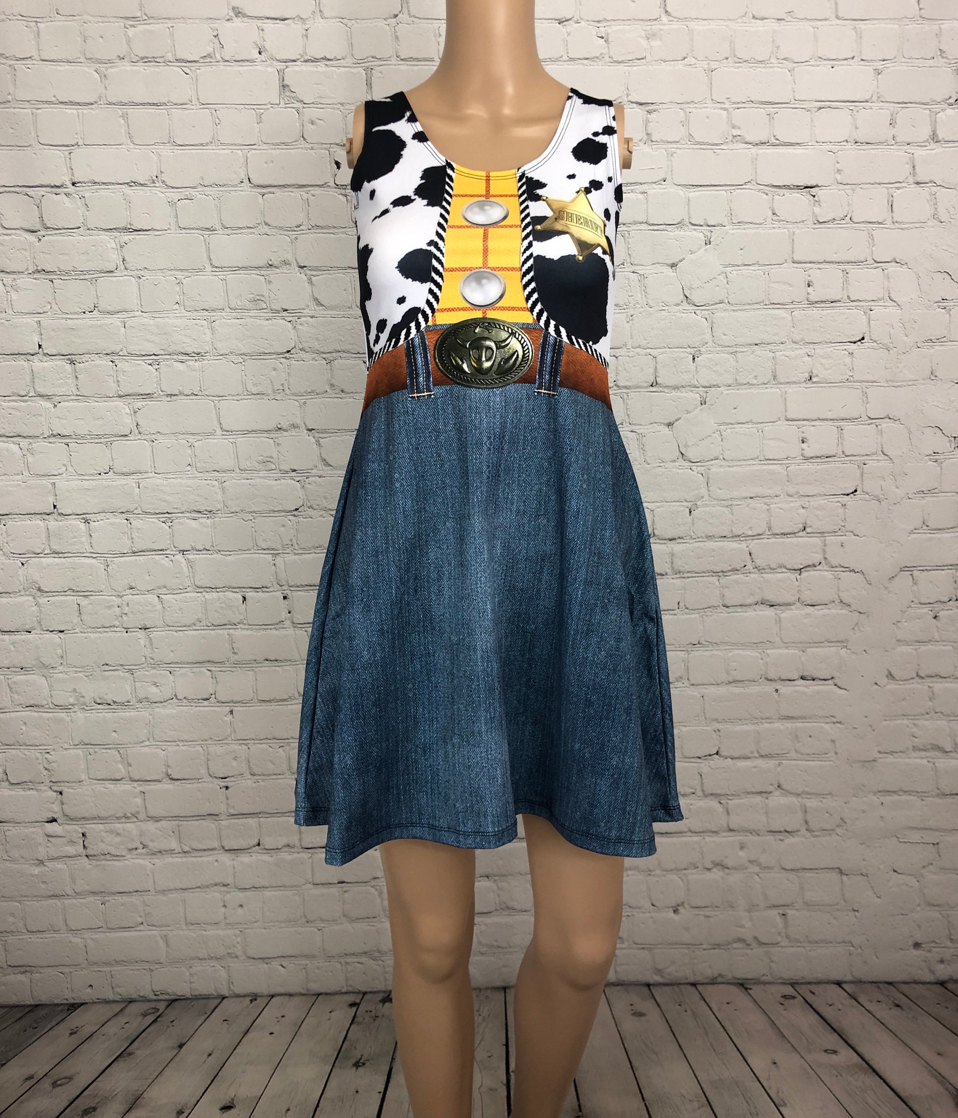 Woody Toy Story Inspired Sleeveless Dress