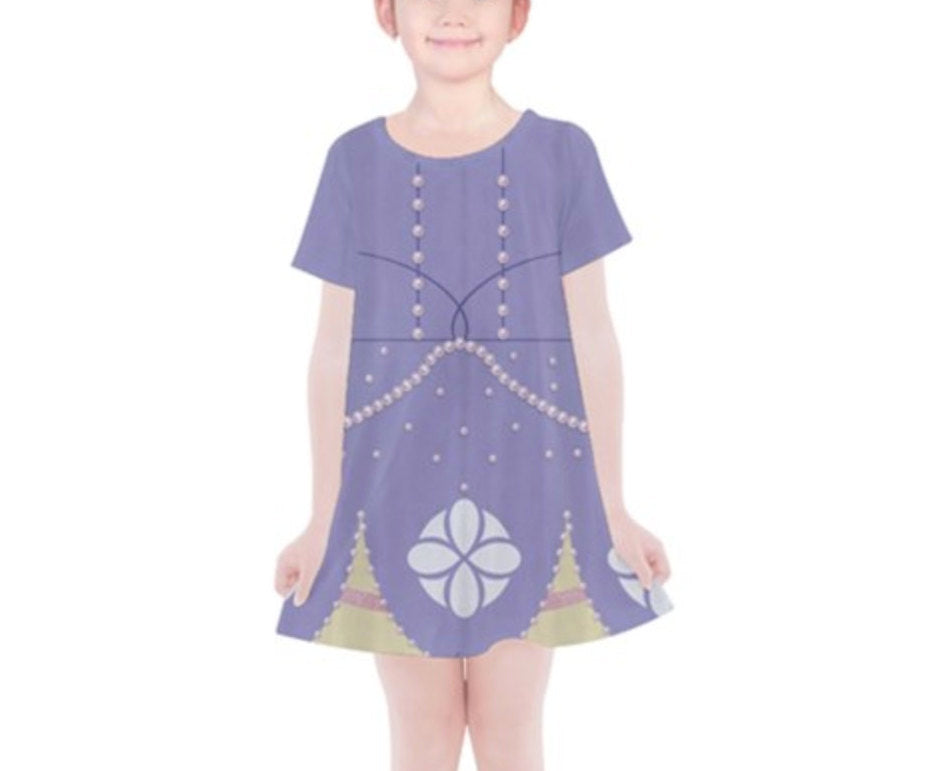 Kid's Sofia the First Inspired Short Sleeve Dress